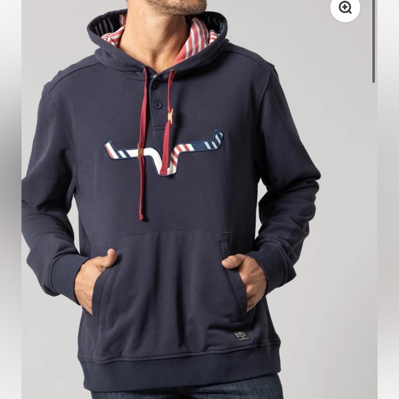 Kimes Ranch Other - Kimes Ranch Men's Anson navy blue patriotic Hoodie Hooded Sweatshirt NEW